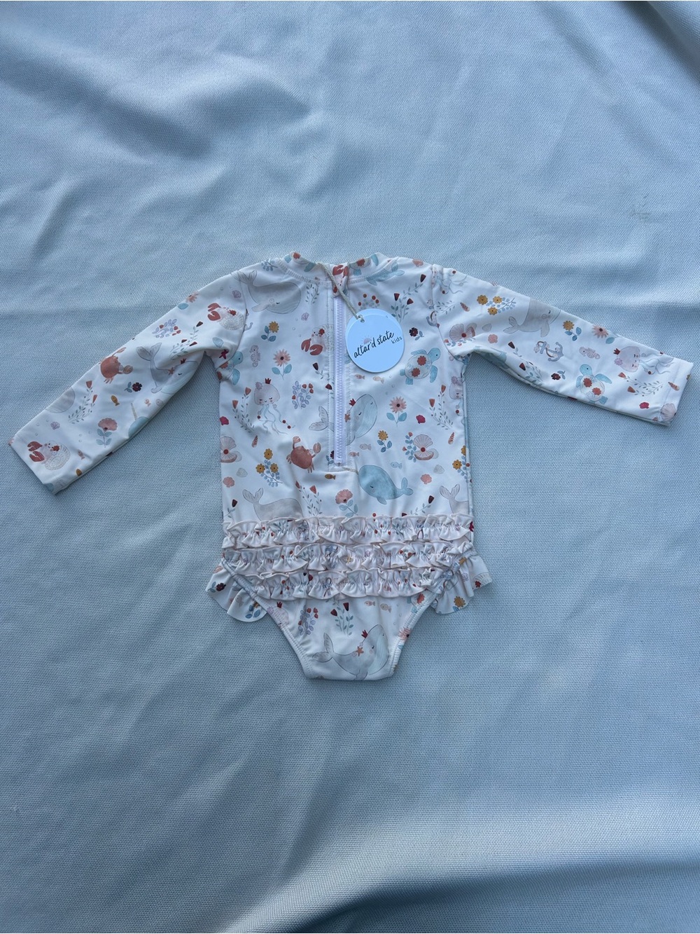 Altar'd State Kids Cream Pastel Sea Creature Rash Guard